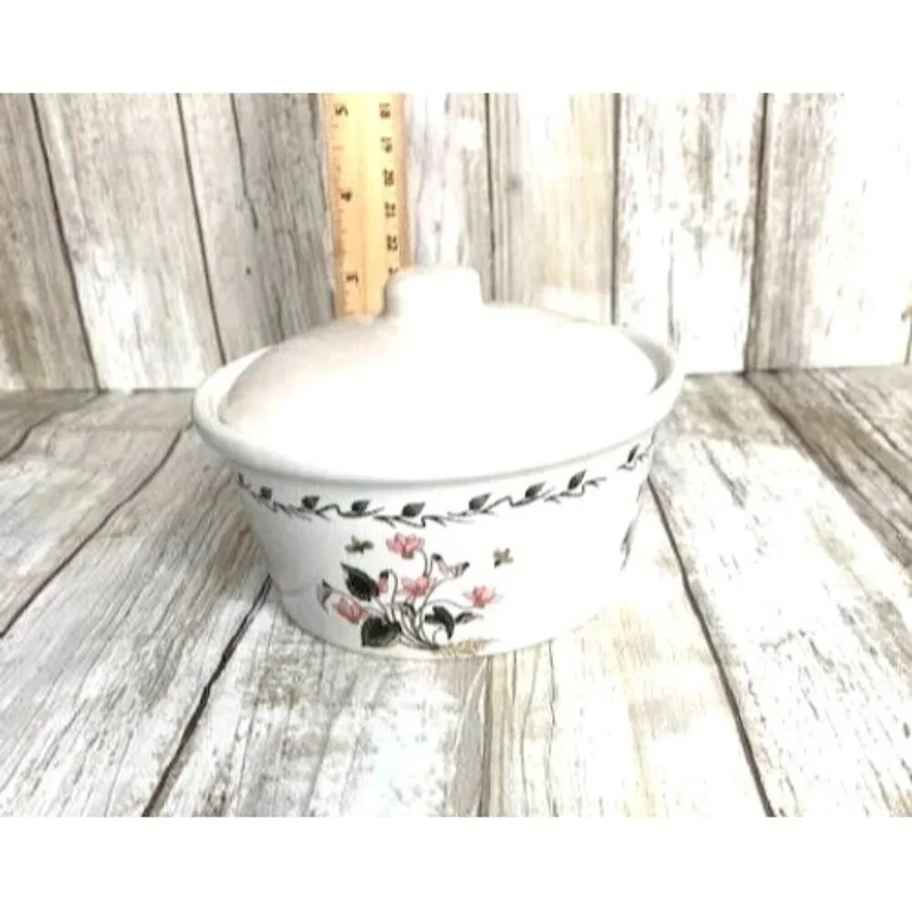Lillian Vernon Botanical Garden Mini Casserole Trinket‎ Bowl with Lid